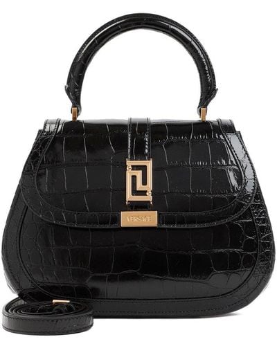 Versace Greca Goddess Hand Bags - Black