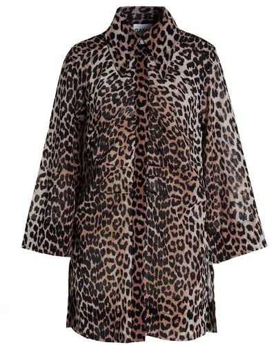 Ganni Leopard Print Shirt - Multicolour