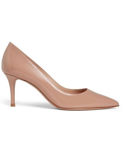 Gianvito Rossi Pointed-toe Slip-on Court Shoes - Pink