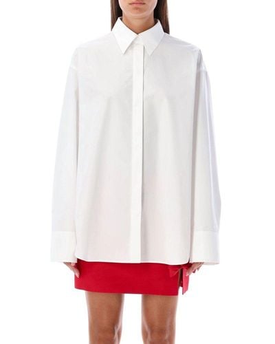Valentino Long-sleeved Oversized Shirt - White