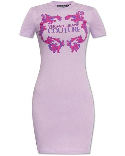 Versace Jeans Couture Printed Dress, - Purple
