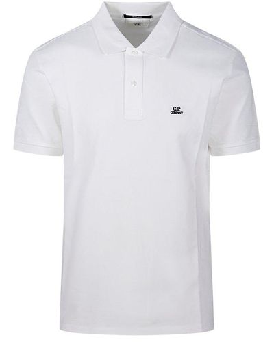 C.P. Company Logo Patch Polo Shirt - White