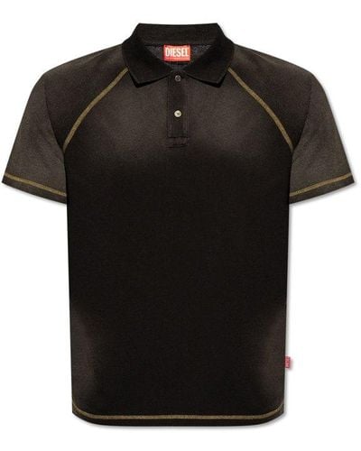 DIESEL 't-rasmith' Polo Shirt With Short Sleeves, - Black