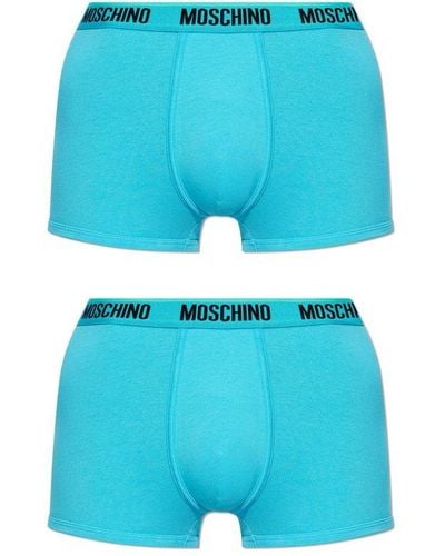 Moschino Branded Boxers Two-pack, - Blue