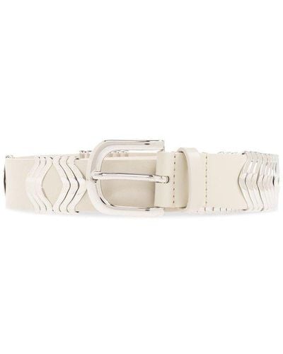 Isabel Marant Beads-embellished Buckle Belt - White