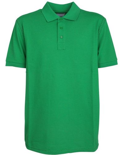 Bottega Veneta Stitch Detail Short-sleeved Polo Shirt - Green