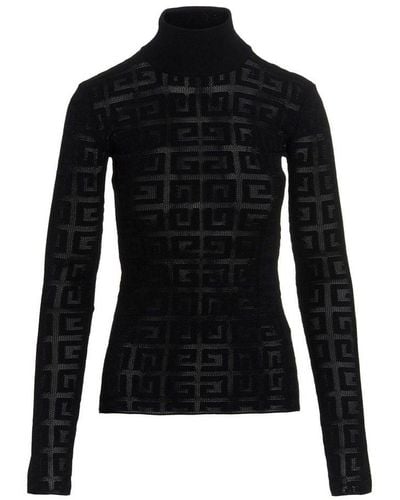 Givenchy 4g Jacquard High-neck Sweater - Black