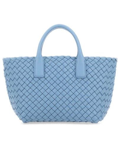 Bottega Veneta Cerulean Blue Leather Mini Cabat Handbag