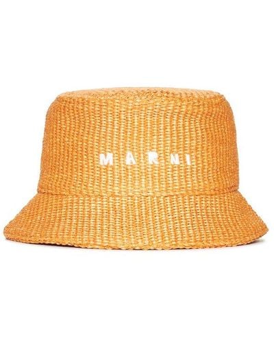 Marni Logo-embroidered Bucket Hat - Metallic