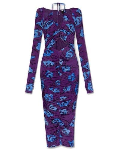 Versace Floral Dress - Blue