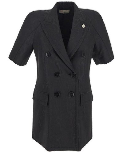 Lardini Double Breasted Short-sleeved Jacket - Black