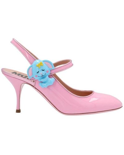 Moschino Baby Animal Detailed Slingback Pumps - Pink