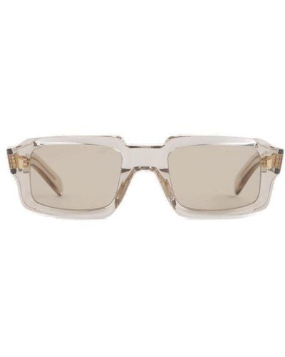 Cutler and Gross Rectangular Frame Sunglasses - Natural