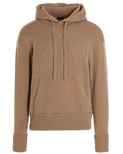 Zegna Cashmere Hooded Sweater - Natural