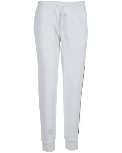 Thom Browne Logo Patch Side Band Joggers - White