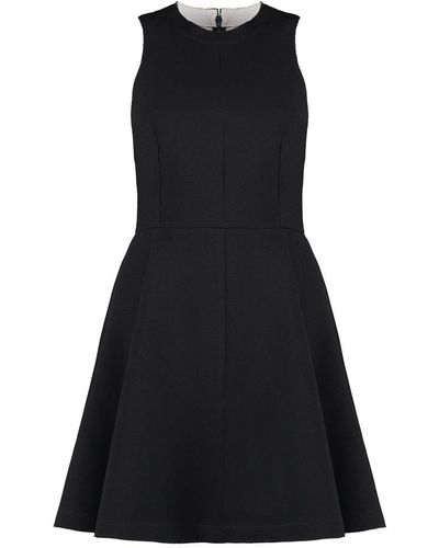 Ami Paris Alexandre Mattiussi Flared Sleeveless Dress - Black