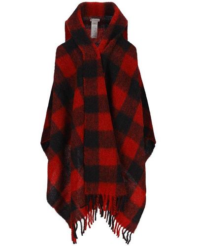 Woolrich Buffalo Check Cape Scarf - Red