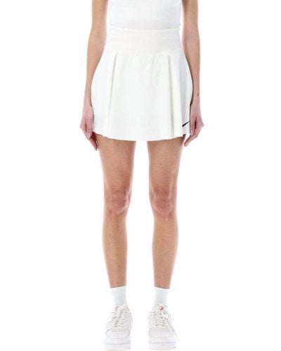 Nike Logo-printed Pleated Sport Mini Skirt - White