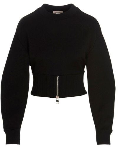 Alexander McQueen Zip Detailed Sweatshirt - Black