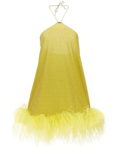 Oséree Lumiere Plumage Dresses - Yellow