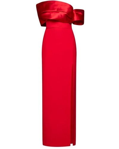Solace London The Alexis Off-shoulder Maxi Dress - Red