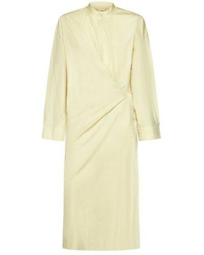 Lemaire Long-sleeved Wrapped Dress - Yellow