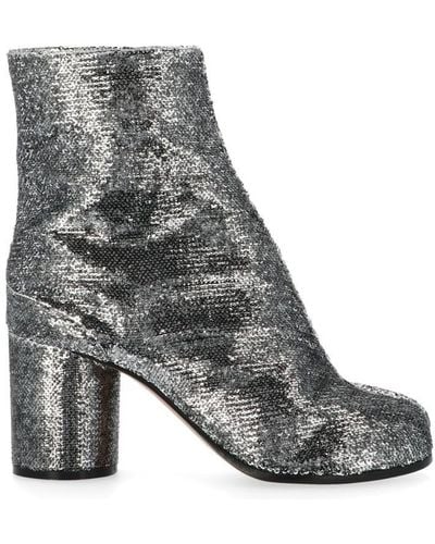 Maison Margiela Tabi Sequin Ankle Boots - Metallic