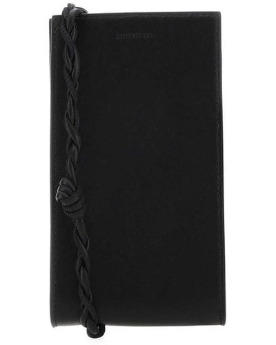 Jil Sander Logo Embossed Smartphone Holder - Black