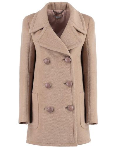 Stella McCartney Double-breasted Wool Coat - Natural