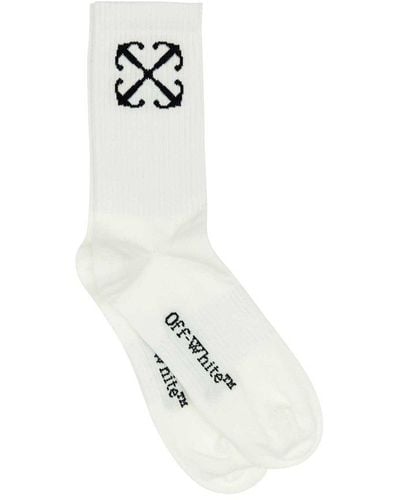 Off-White c/o Virgil Abloh Logo Intarsia Socks - White