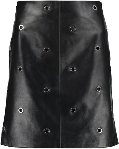 Sportmax Flyth Leather Mini Skirt - Black