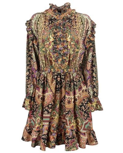 Etro Wool And Silk Paisley Naif Dress - Multicolour