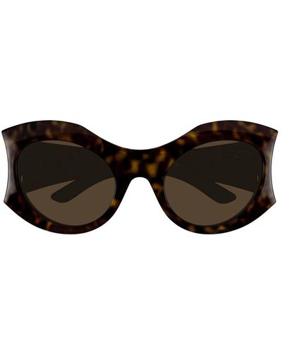Balenciaga Hourglass Round Sunglasses - Brown