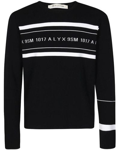 1017 ALYX 9SM Logo Intarsia Knitted Sweater - Black