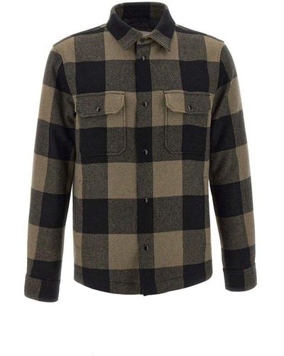 Woolrich All-over Patterned Checked Shirt - Black