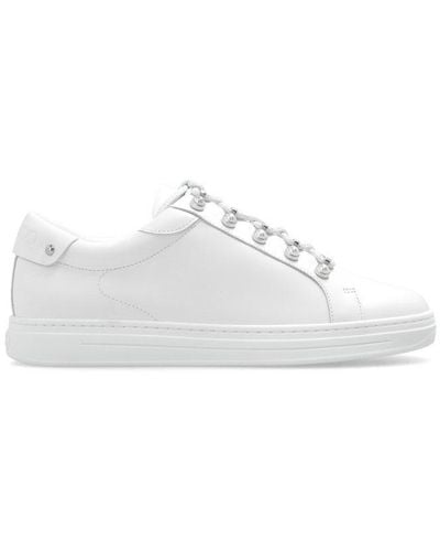 Jimmy Choo Antibes Embellished Low-top Trainers - White