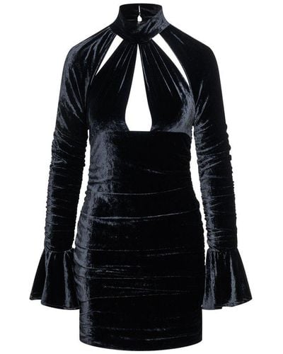 Blumarine Velvet Cut-Out Dress - Black