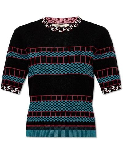 Diane von Furstenberg Hudson Knit Jacquard Sweater - Black
