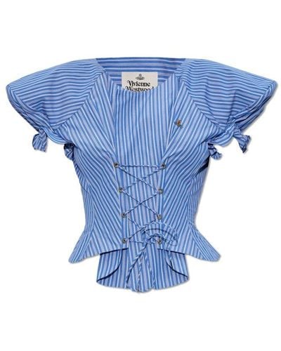 Vivienne Westwood 'kate' Striped Shirt, - Blue