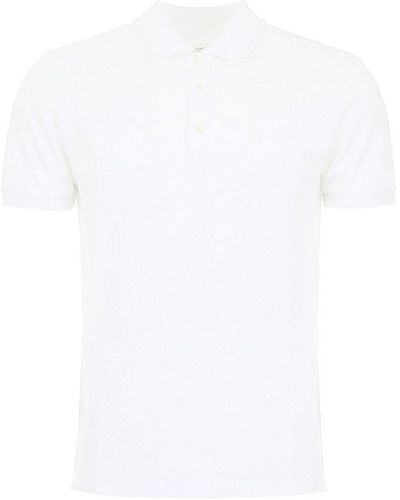 Valentino Rockstud Embellished Polo Shirt - White