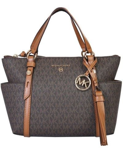 Michael Kors Sullivan - Small Tote Bag With Zip And Logo - Brown