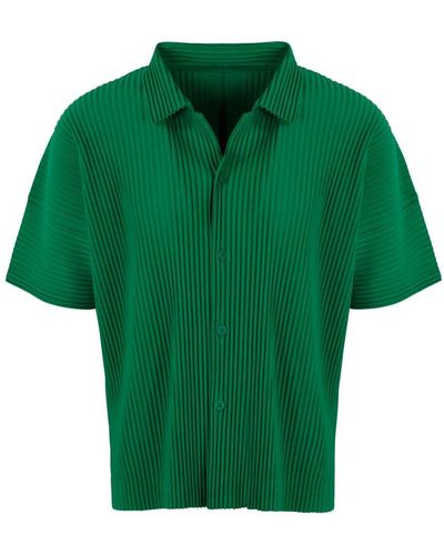 Homme Plissé Issey Miyake Pleated Short-sleeved Shirt - Green