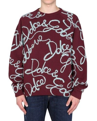 Dolce & Gabbana Logo Embroidered Crewneck Sweatshirt - Multicolor