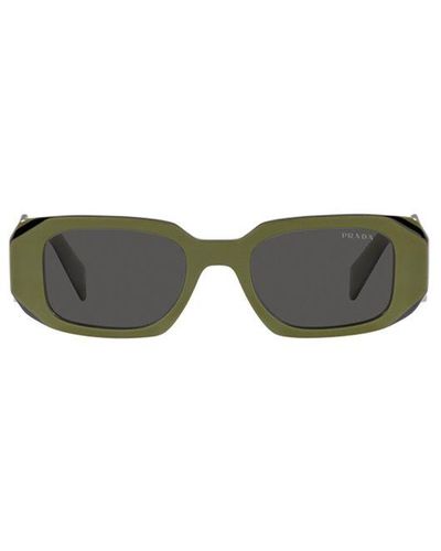 Prada Pr 17ws Rectangular-frame Acetate Sunglasses - Green