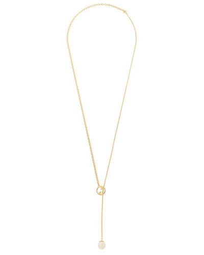 Gucci Blondie Embellished Drop Necklace - White