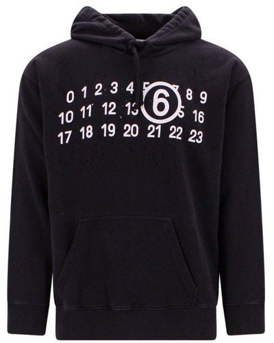 MM6 by Maison Martin Margiela Hoodie With Vintage Effect, ' - Black