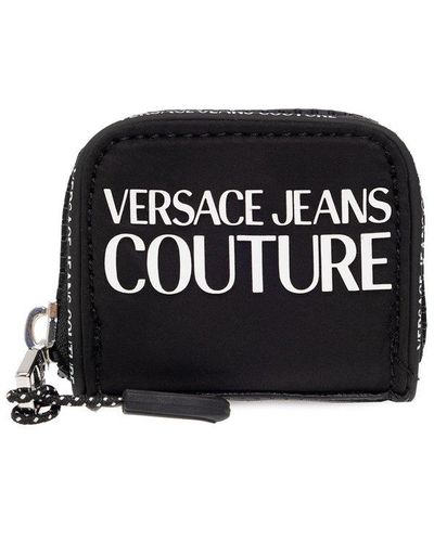 Versace Jeans Couture Logo Printed Airpods Case - Black