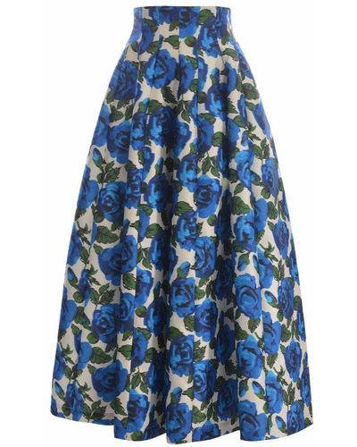 Philosophy Di Lorenzo Serafini Longuette Skirt Philosophy "flower Bloom - Blue