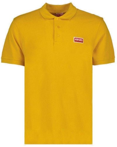 KENZO Logo Detailed Polo Shirt - Yellow