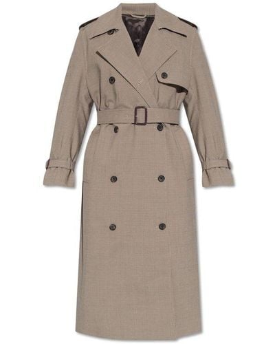 Totême Houndstooth Trench Coat, - Natural